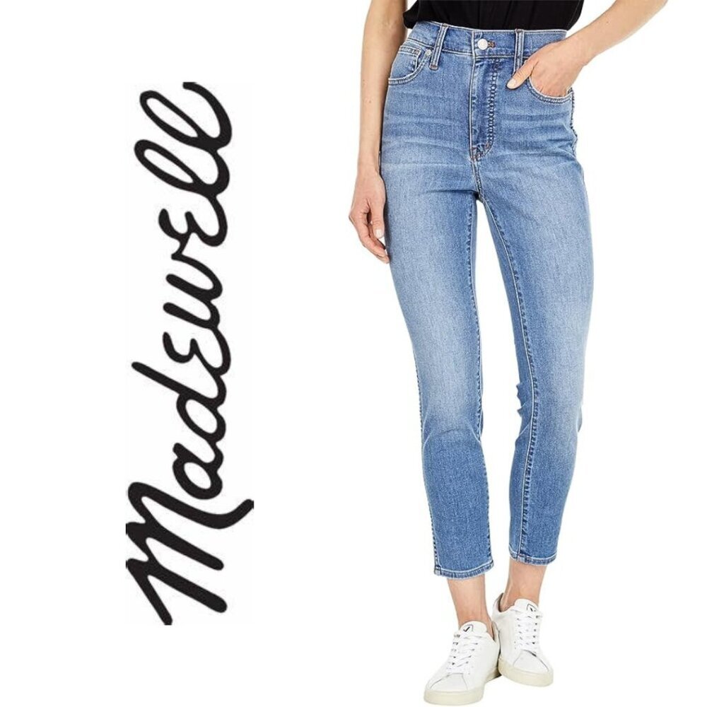 Madewell, 10” High Rise Skinny Crop Jeans, Welling Wash, Light Blue‎